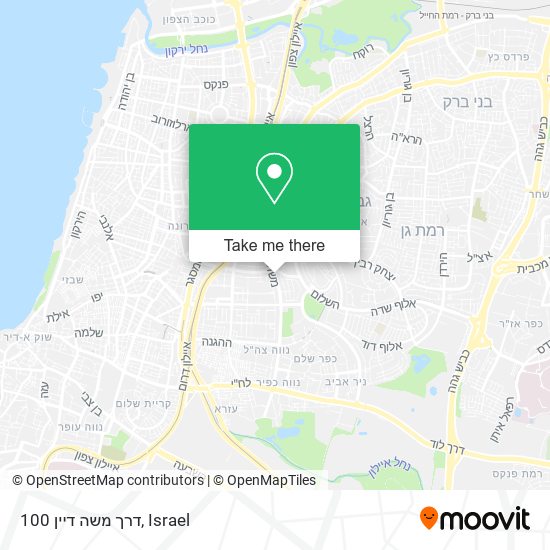 דרך משה דיין 100 map