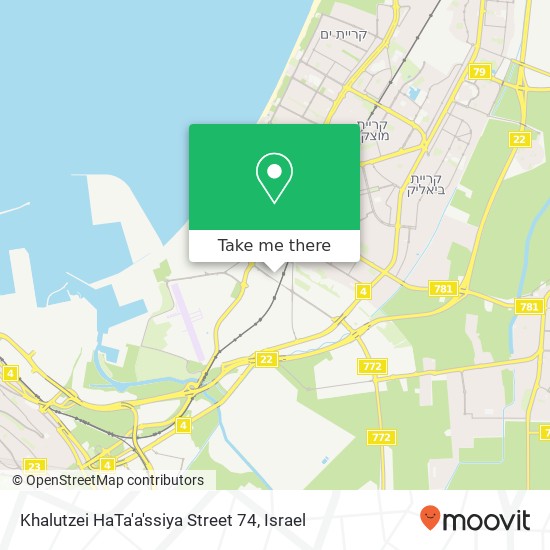 Khalutzei HaTa'a'ssiya Street 74 map
