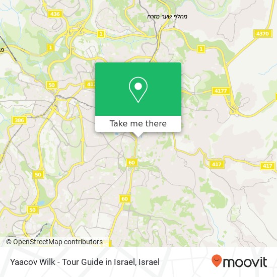 Карта Yaacov Wilk - Tour Guide in Israel