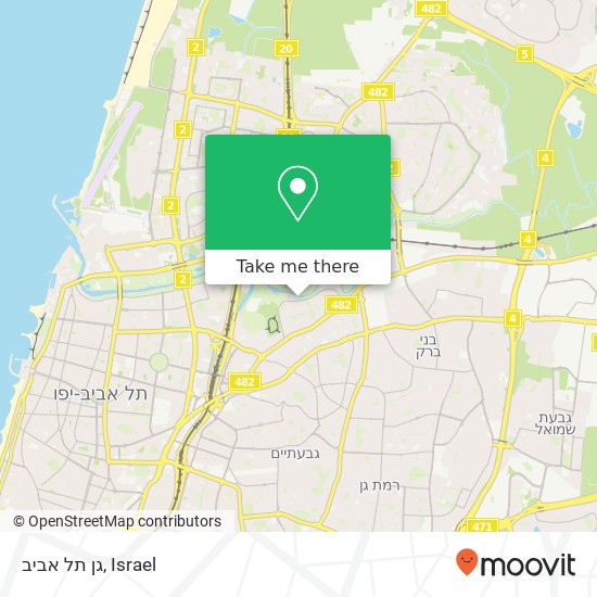 Карта גן תל אביב