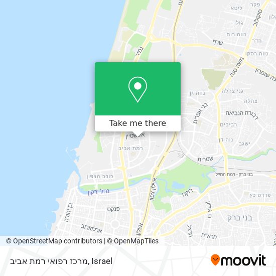 Карта מרכז רפואי רמת אביב