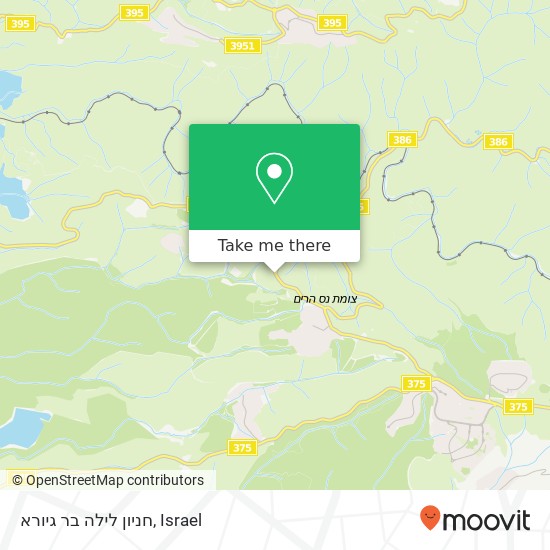 חניון לילה בר גיורא map