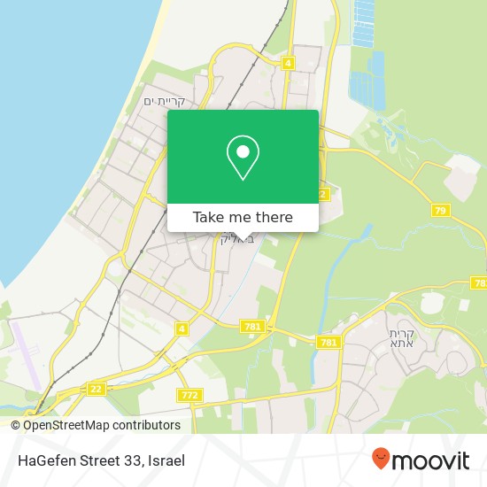 Карта HaGefen Street 33