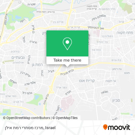Карта מרכז מסחרי רמת אילן