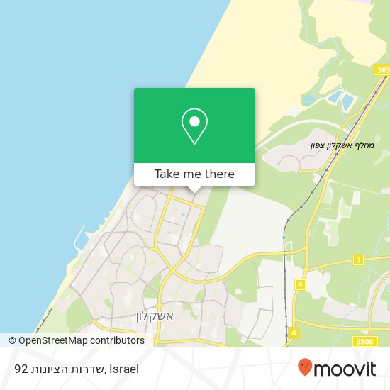 שדרות הציונות 92 map