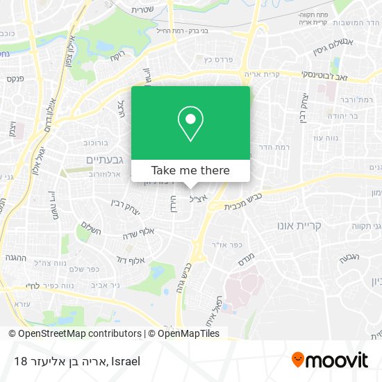 אריה בן אליעזר 18 map