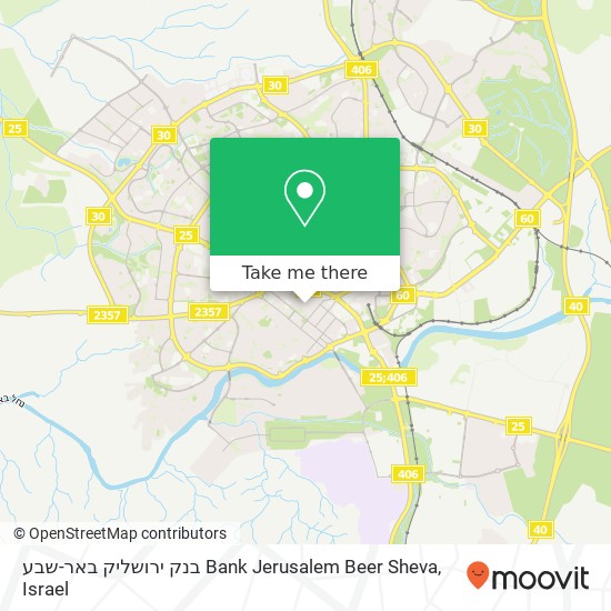 בנק ירושליק באר-שבע Bank Jerusalem Beer Sheva map