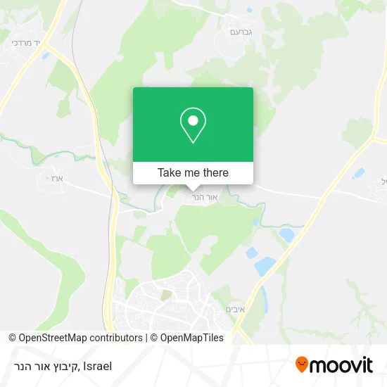 Карта קיבוץ אור הנר