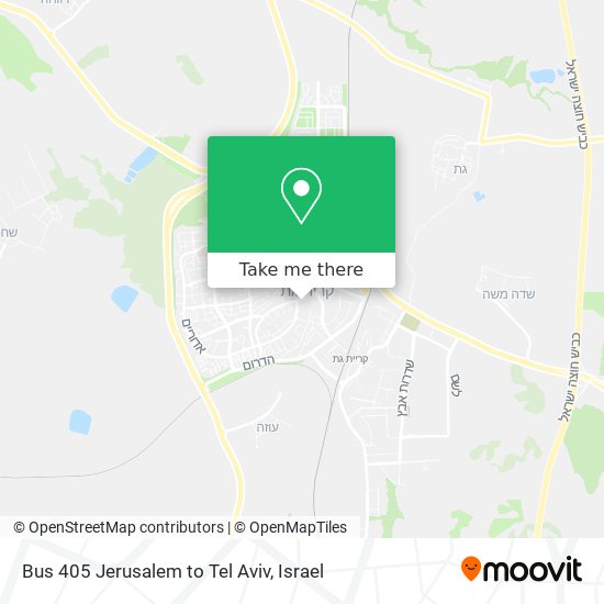 Карта Bus 405 Jerusalem to Tel Aviv