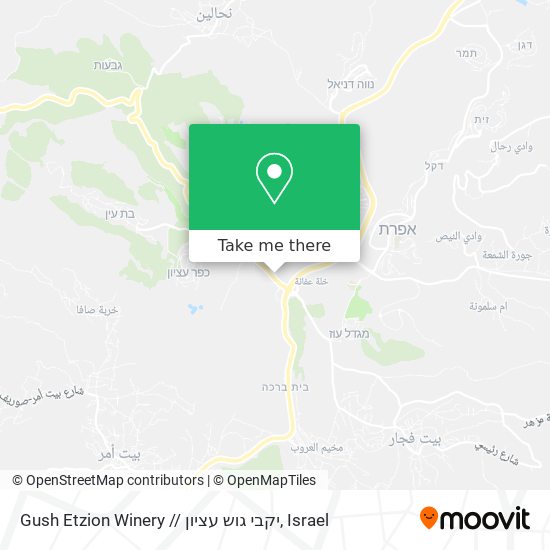 Карта Gush Etzion Winery // יקבי גוש עציון