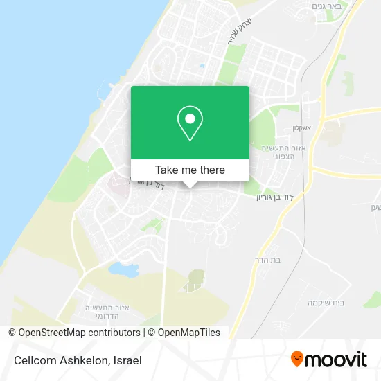 Карта Cellcom Ashkelon