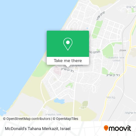 Карта McDonald's Tahana Merkazit