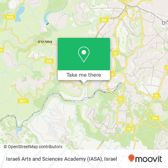 Israeli Arts and Sciences Academy (IASA) map
