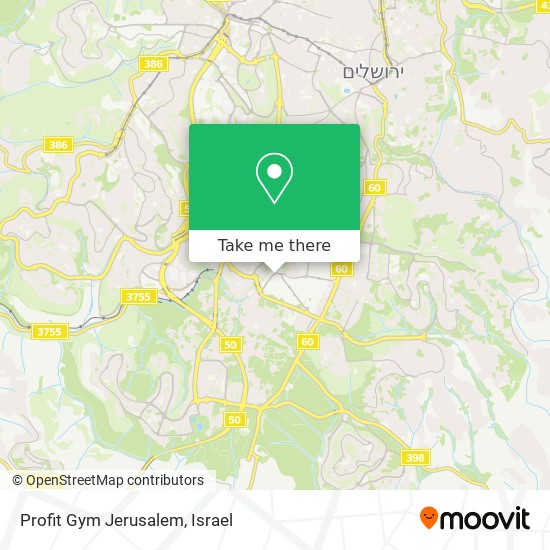 Карта Profit Gym Jerusalem