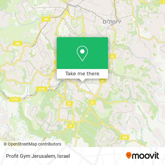 Profit Gym Jerusalem map