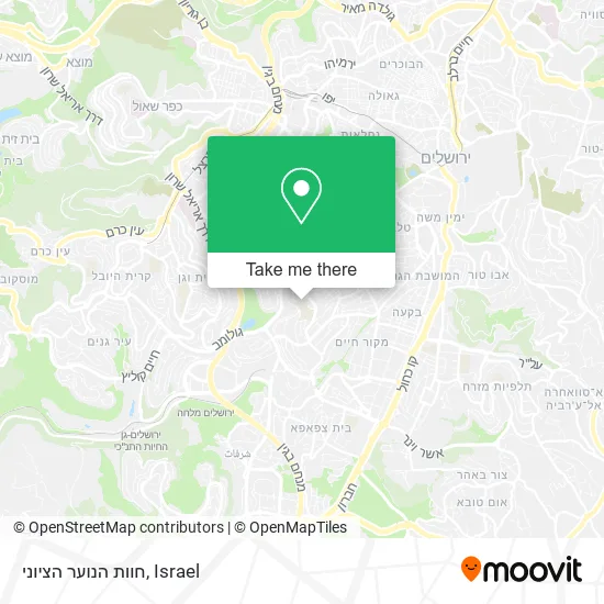 Карта חוות הנוער הציוני