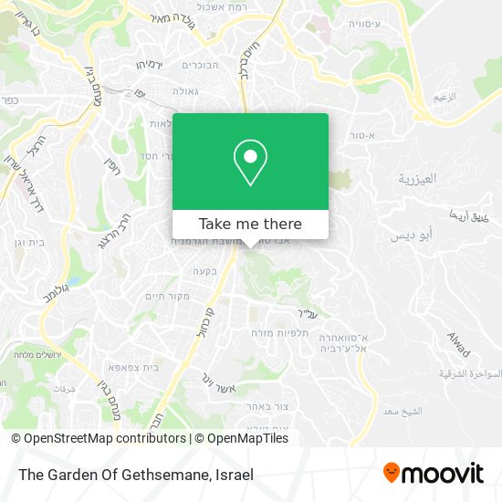 The Garden Of Gethsemane map