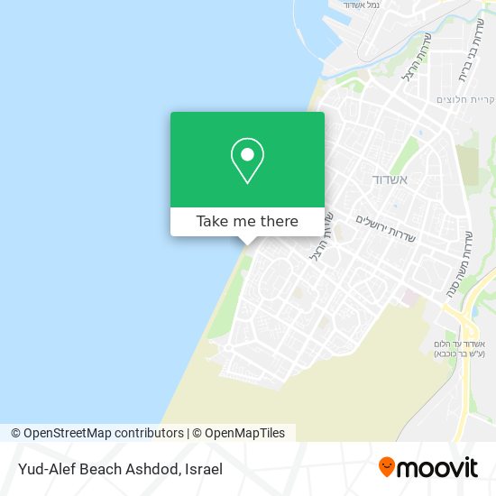 Yud-Alef Beach Ashdod map