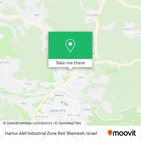 Hartuv Alef Industrial Zone Beit Shemesh map