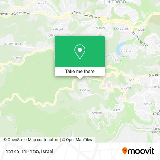 Карта מנזר יוחנן במדבר
