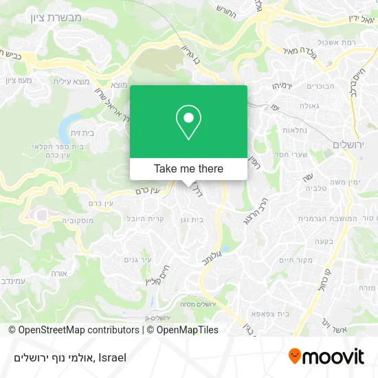 Карта אולמי נוף ירושלים
