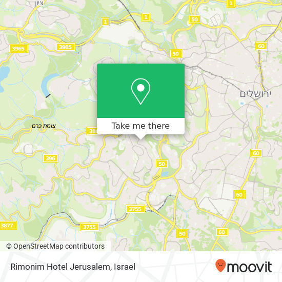 Rimonim Hotel Jerusalem map