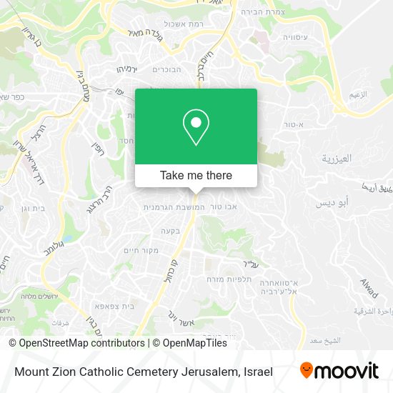 Карта Mount Zion Catholic Cemetery Jerusalem