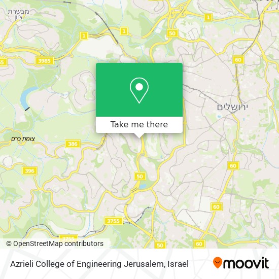 Azrieli College of Engineering Jerusalem map