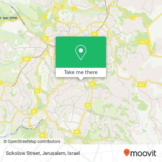 Sokolow Street, Jerusalem map