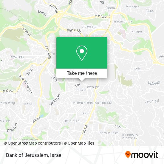 Bank of Jerusalem map