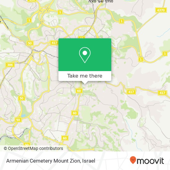 Armenian Cemetery Mount Zion map
