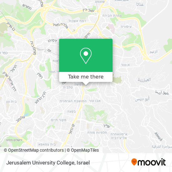 Jerusalem University College map