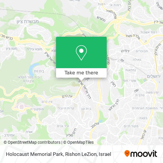 Holocaust Memorial Park, Rishon LeZion map
