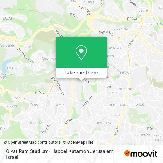 Givat Ram Stadium- Hapoel Katamon Jerusalem map