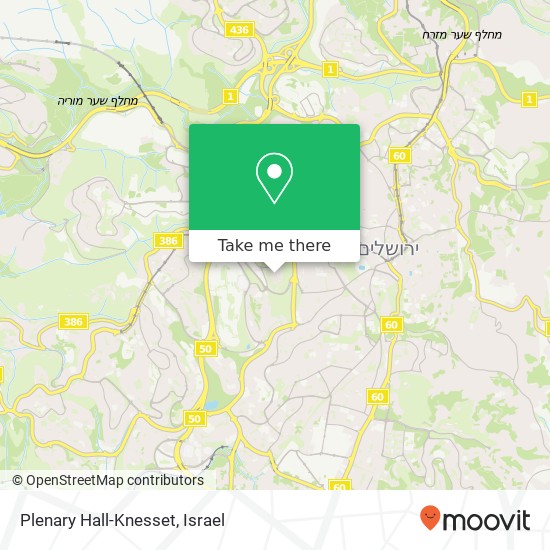 Plenary Hall-Knesset map