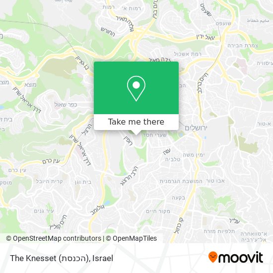The Knesset (הכנסת) map