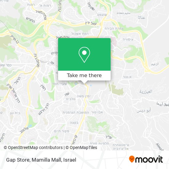 Карта Gap Store, Mamilla Mall