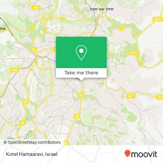 Kotel Hamaaravi map