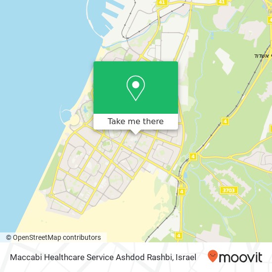 Карта Maccabi Healthcare Service Ashdod Rashbi