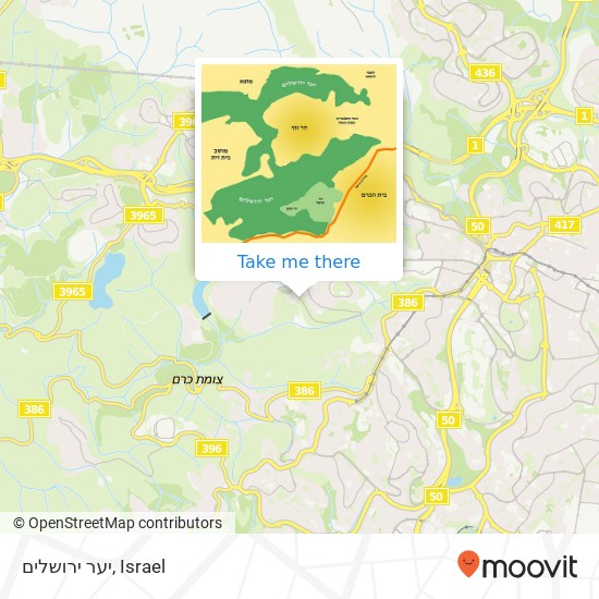 יער ירושלים map
