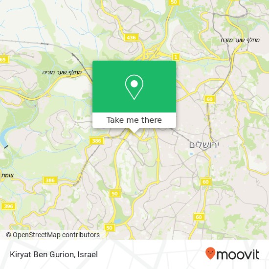 Kiryat Ben Gurion map