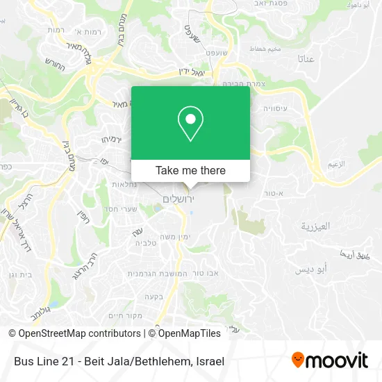 Карта Bus Line 21 - Beit Jala / Bethlehem