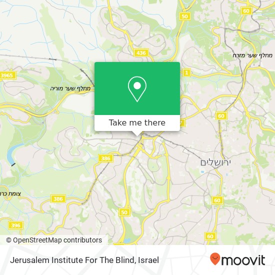 Jerusalem Institute For The Blind map