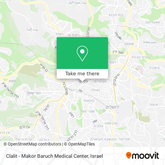 Карта Clalit - Makor Baruch Medical Center