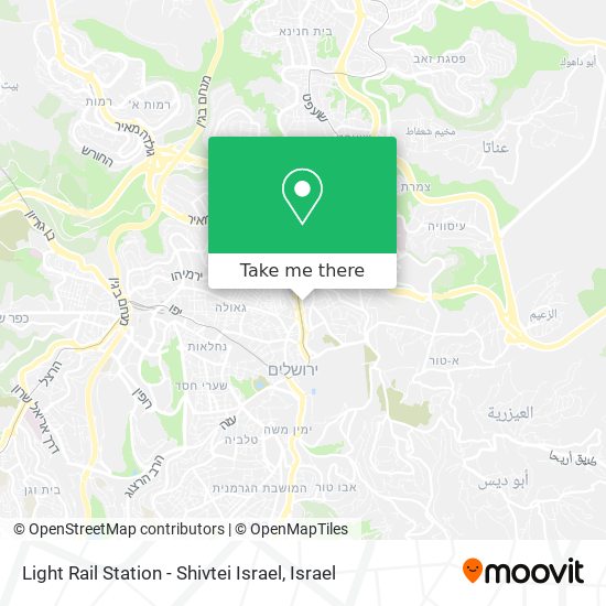 Карта Light Rail Station - Shivtei Israel