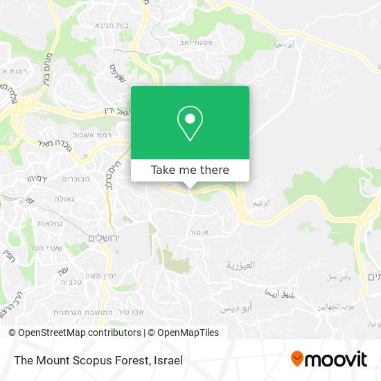 The Mount Scopus Forest map