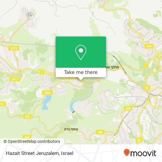 Hazait Street Jeruzalem map