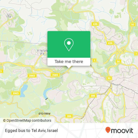 Egged bus to Tel Aviv map