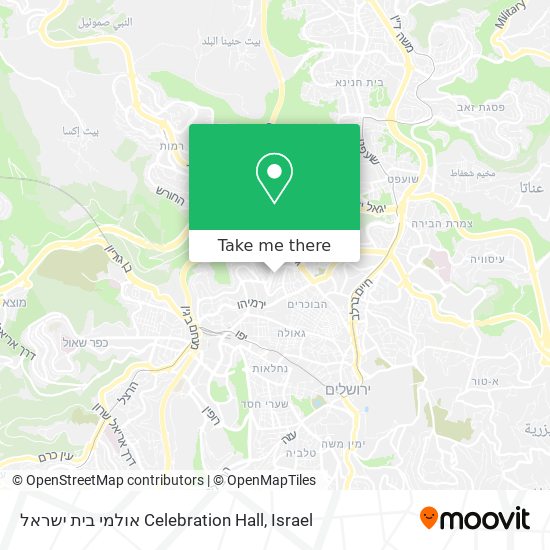 Карта אולמי בית ישראל Celebration Hall