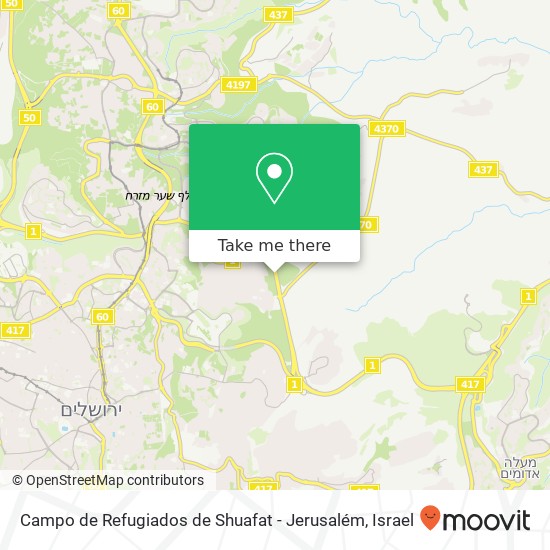 Campo de Refugiados de Shuafat - Jerusalém map